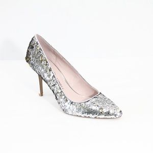 Chinese Laundry Heels NEW sz 6 Silver Sequin shoes Dressy Stiletto Pumps ruthy